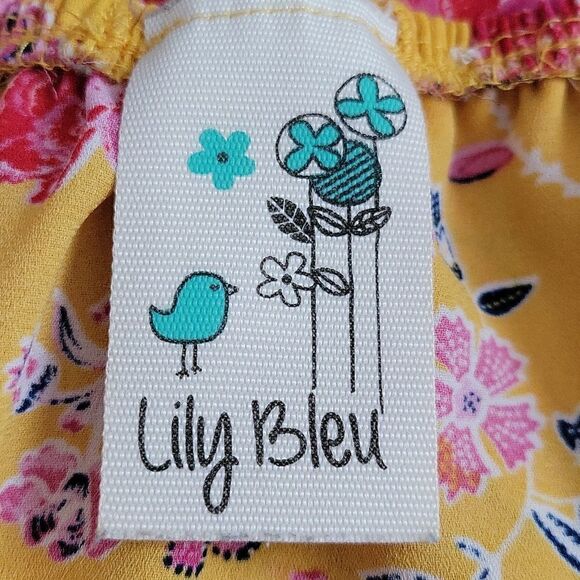 EC LUCY BLEU COLD SHOULDER BLOUSE WITH FLOWERS AND BUTTERFLIES SZ.7-8 - Picture 4 of 4